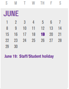 District School Academic Calendar for Parsons Pre-k Ctr for June 2025
