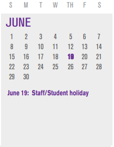 District School Academic Calendar for Keeley Elementary for June 2025