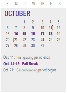 District School Academic Calendar for Walnut Glen Acad For Excel for October 2024