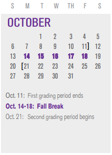 District School Academic Calendar for Garland High School for October 2024