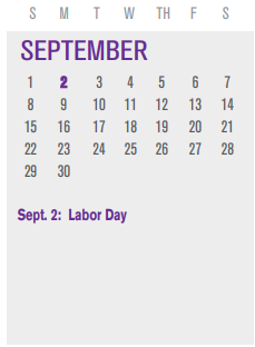 District School Academic Calendar for P I P for September 2024