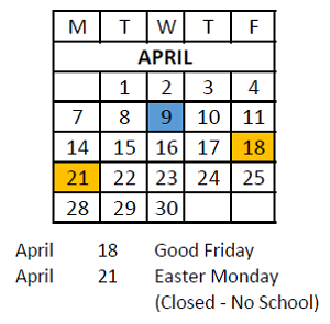District School Academic Calendar for Glen Park Acad For Excel In Lrn for April 2025