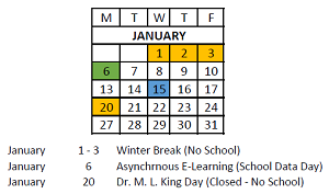 District School Academic Calendar for Glen Park Acad For Excel In Lrn for January 2025