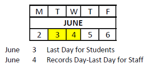 District School Academic Calendar for Glen Park Acad For Excel In Lrn for June 2025