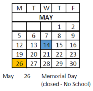 District School Academic Calendar for Glen Park Acad For Excel In Lrn for May 2025