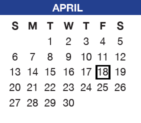 District School Academic Calendar for Sheridan Elem for April 2025