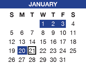 District School Academic Calendar for Sheridan Elem for January 2025