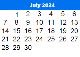 District School Academic Calendar for Sheridan Elem for July 2024