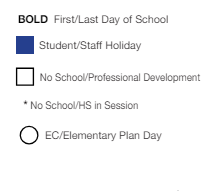 District School Academic Calendar Legend for Sheridan Elem