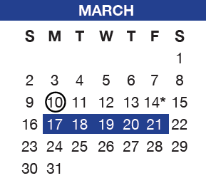 District School Academic Calendar for Sheridan Elem for March 2025