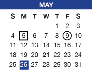 District School Academic Calendar for Sheridan Elem for May 2025