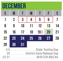 District School Academic Calendar for Lorenzo De Zavala Elementary for December 2024