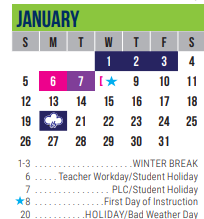 District School Academic Calendar for Excel Academy (murworth) for January 2025