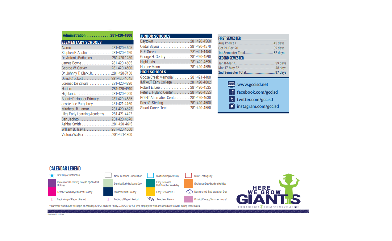 District School Academic Calendar Key for Excel Academy (murworth)