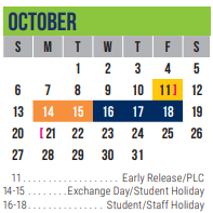 District School Academic Calendar for Lorenzo De Zavala Elementary for October 2024
