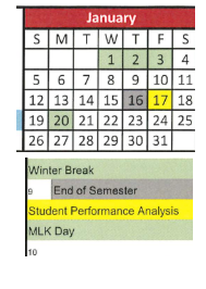 District School Academic Calendar for Chamberlain Elementary School for January 2025