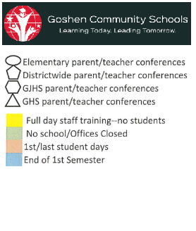 District School Academic Calendar Legend for Chamberlain Elementary School