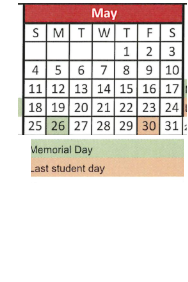 District School Academic Calendar for Chamberlain Elementary School for May 2025