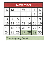 District School Academic Calendar for Chamberlain Elementary School for November 2024