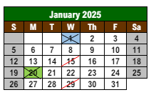 District School Academic Calendar for Lewis And Clark Elementary School for January 2025