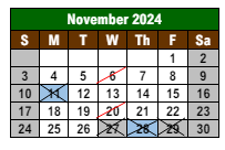 District School Academic Calendar for Lewis And Clark Elementary School for November 2024