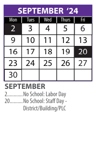 District School Academic Calendar for Central NE Support Serv Prog for September 2024