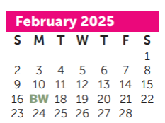 District School Academic Calendar for Adams Middle for February 2025