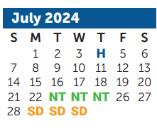 District School Academic Calendar for Colin Powell Elementary for July 2024