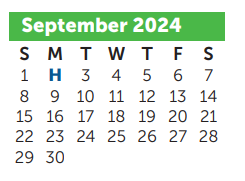 District School Academic Calendar for Jackson Middle for September 2024