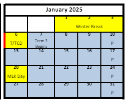 District School Academic Calendar for Bennion Jr High for January 2025