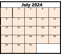 District School Academic Calendar for Eisenhower Jr High for July 2024