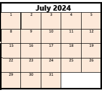 District School Academic Calendar for Bennion Jr High for July 2024