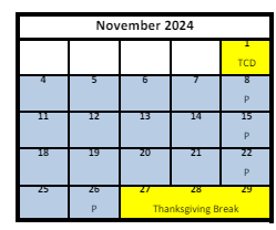District School Academic Calendar for Bennion Jr High for November 2024