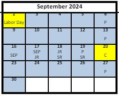 District School Academic Calendar for Taylorsville High for September 2024