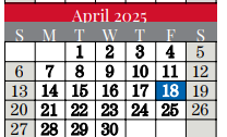 District School Academic Calendar for Colleyville Middle for April 2025