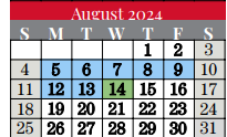 District School Academic Calendar for Grapevine High School for August 2024