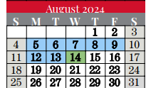 District School Academic Calendar for Grapevine Middle for August 2024