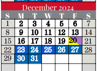 District School Academic Calendar for Bear Creek Elementary for December 2024