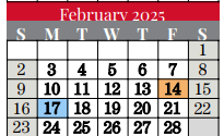 District School Academic Calendar for Colleyville Elementary for February 2025