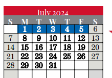 District School Academic Calendar for Bear Creek Elementary for July 2024