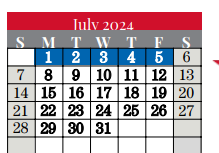 District School Academic Calendar for Dove Elementary for July 2024