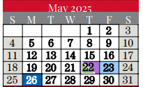 District School Academic Calendar for Heritage Middle for May 2025