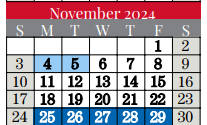 District School Academic Calendar for Glenhope Elementary for November 2024
