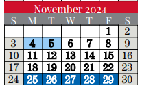 District School Academic Calendar for Dove Elementary for November 2024