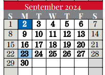 District School Academic Calendar for Grapevine Middle for September 2024