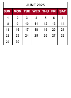 District School Academic Calendar for Spring Hill Elementary School for June 2025