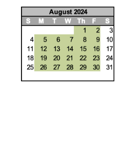 District School Academic Calendar for Greenfield Intermediate School for August 2024
