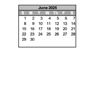 District School Academic Calendar for Greenfield Intermediate School for June 2025