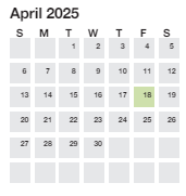 District School Academic Calendar for Alexander Elementary for April 2025