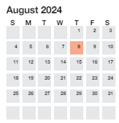 District School Academic Calendar for Alexander Elementary for August 2024